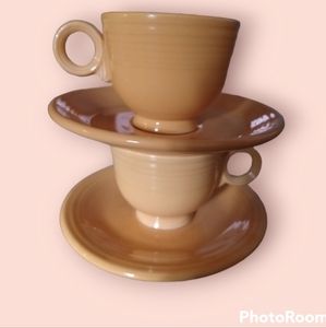 Vintage Fiesta teacups and saucers